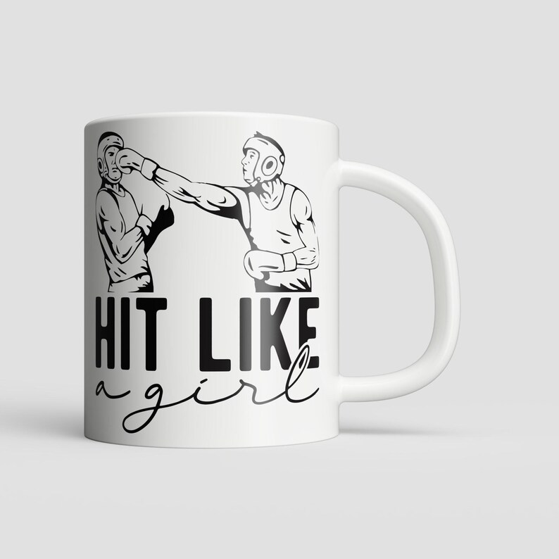 Hit Like a Girl Boxing Mug