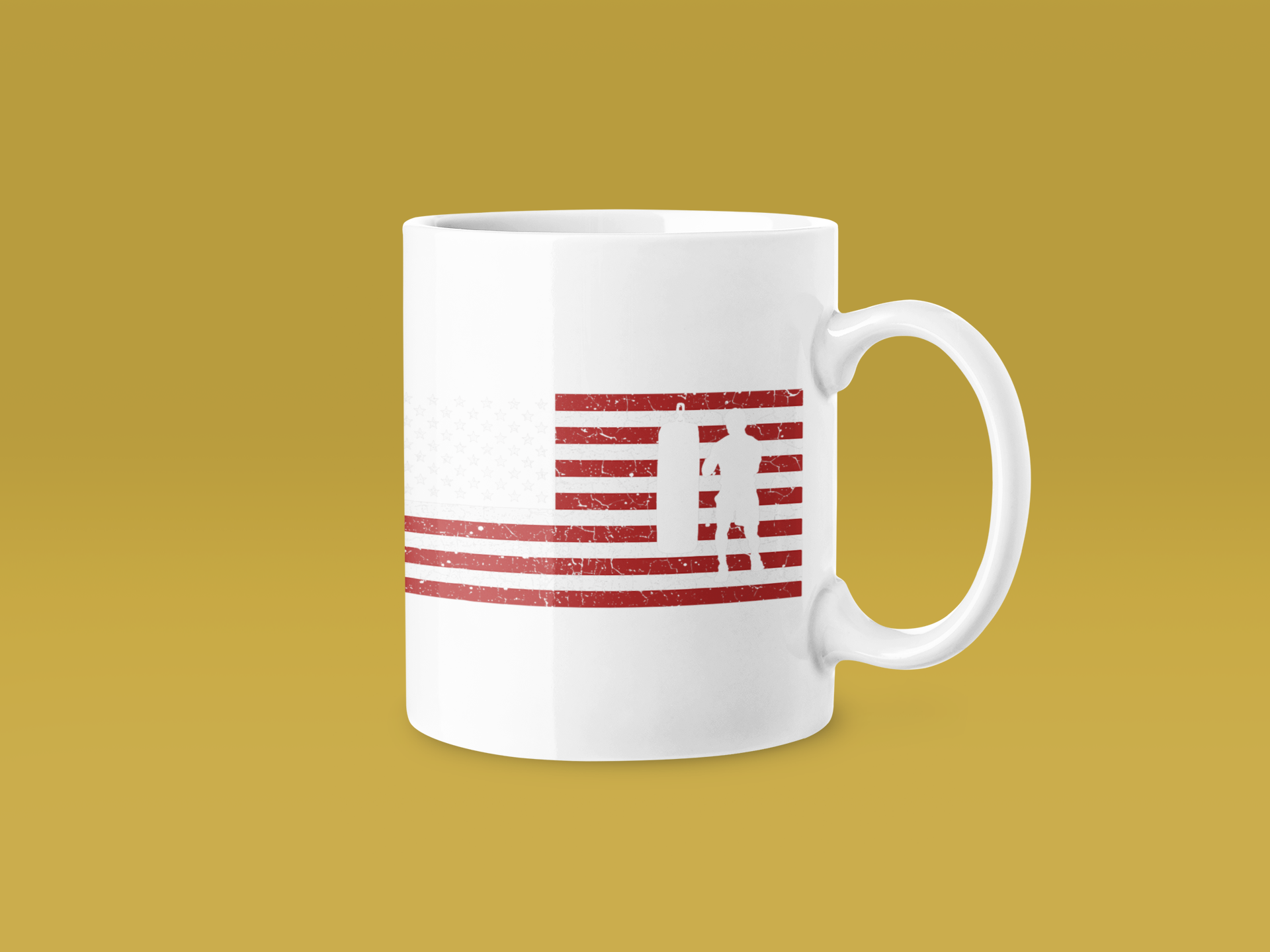 American Flag Boxer Silhouette Mug