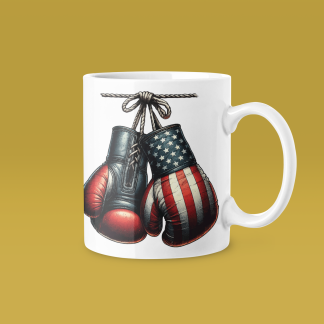 American Flag Boxing Gloves Mug