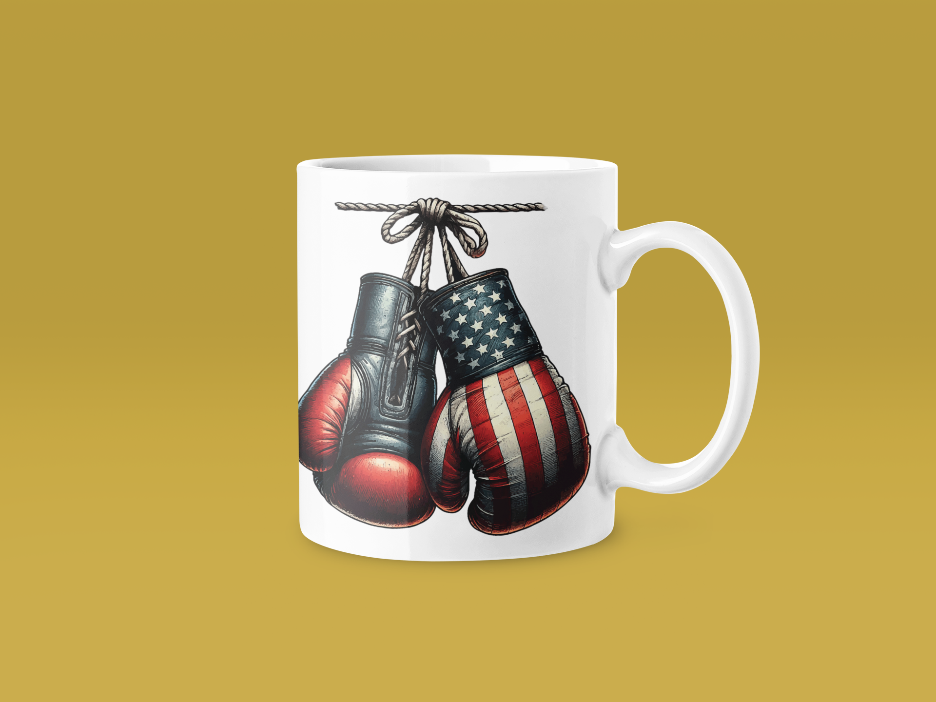 American Flag Boxing Gloves Mug