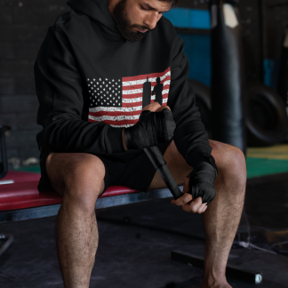 American Flag Fist Boxing Hoodie - Product Image