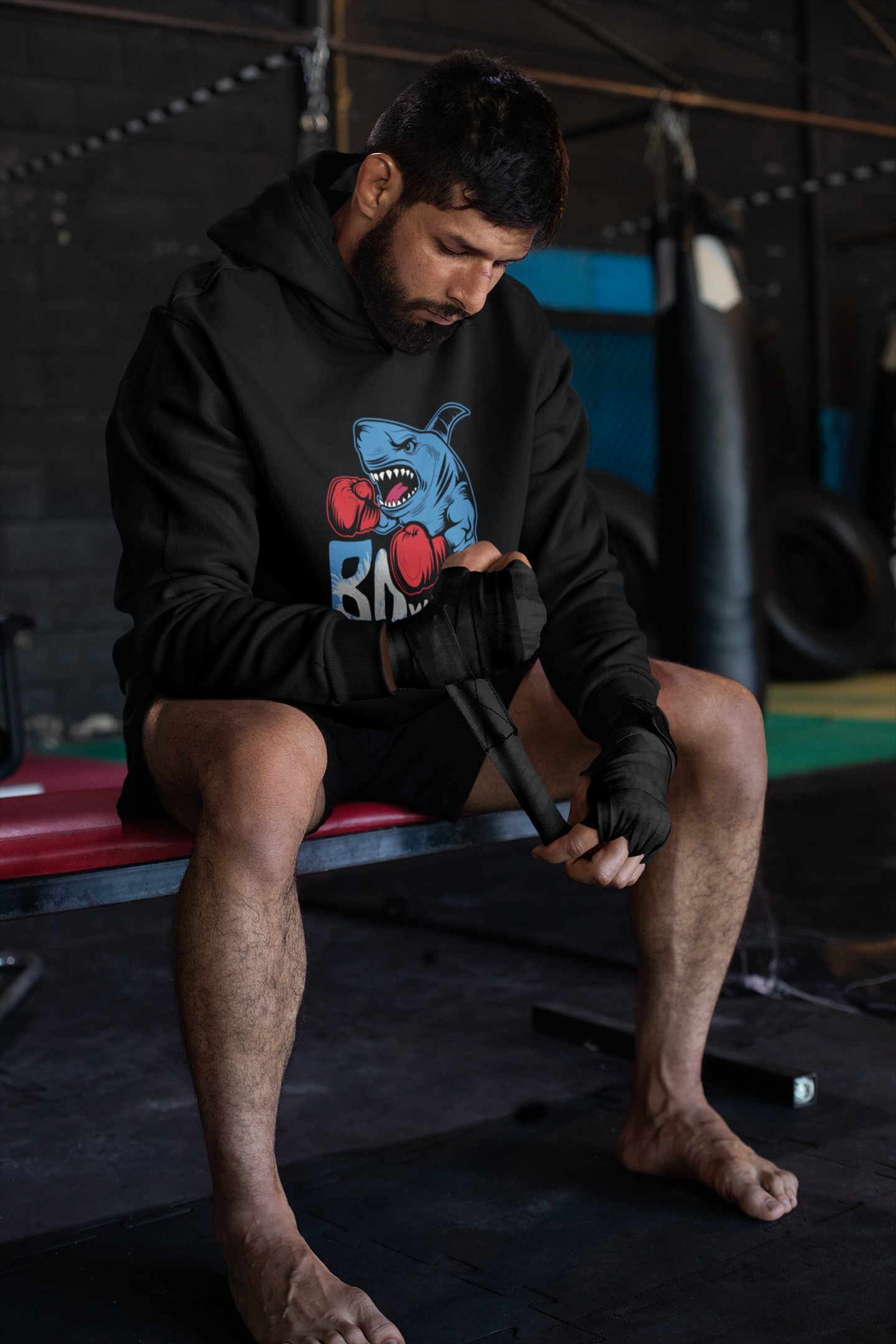 Bad Shark Boxer Boxing Hoodie - Product Image