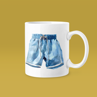 Blue Boxing Shorts White Trim Mug
