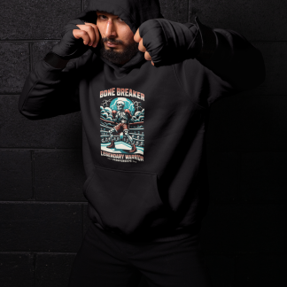 Bone Breaker Championships Boxing Hoodie - Black Shadowbox Design Preview