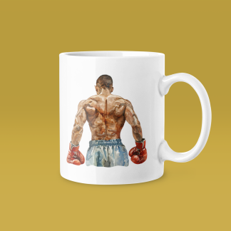 Boxer Back Muscles Red Gloves Mug