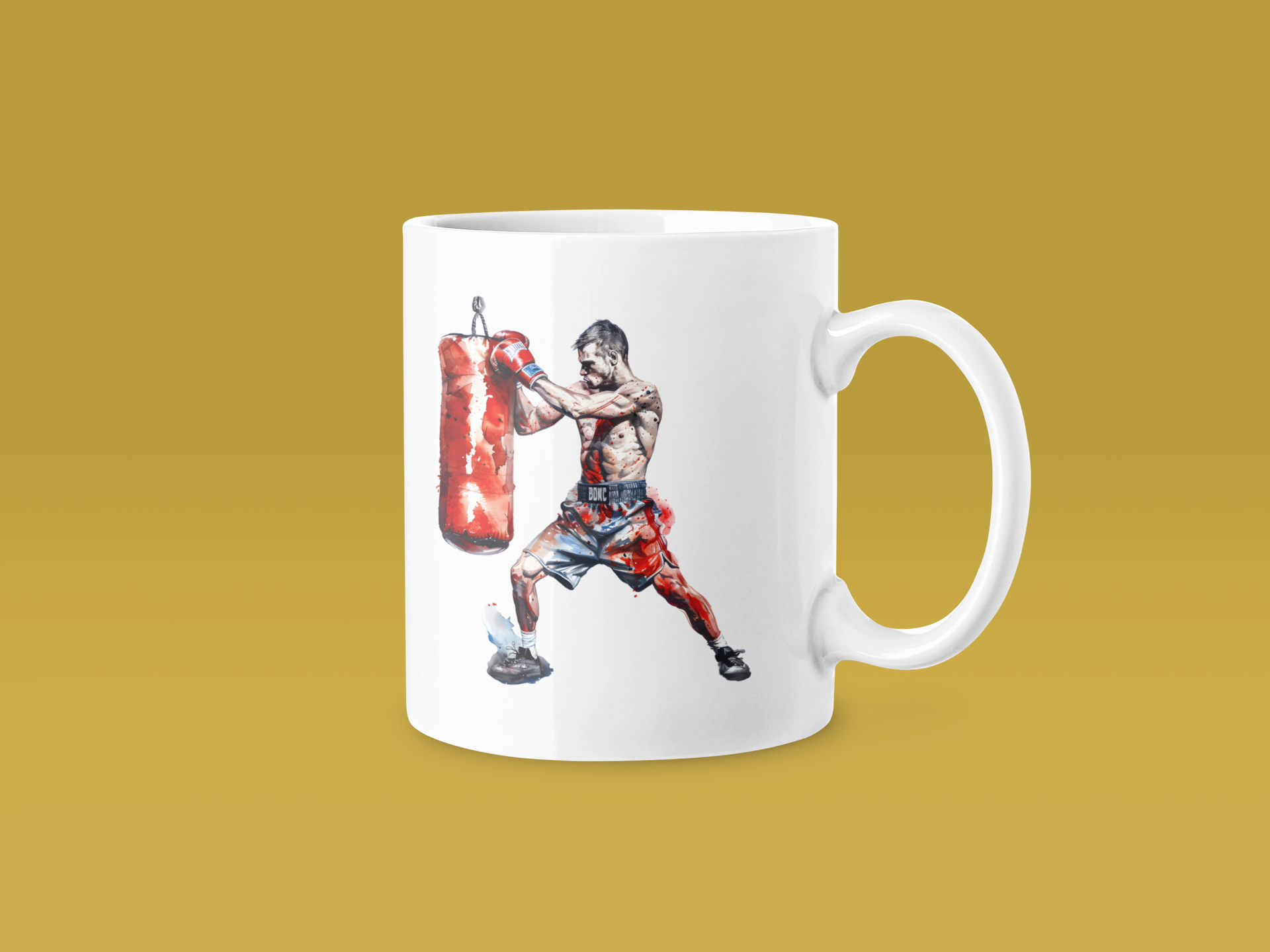 Boxer Punching Red Bag Mug