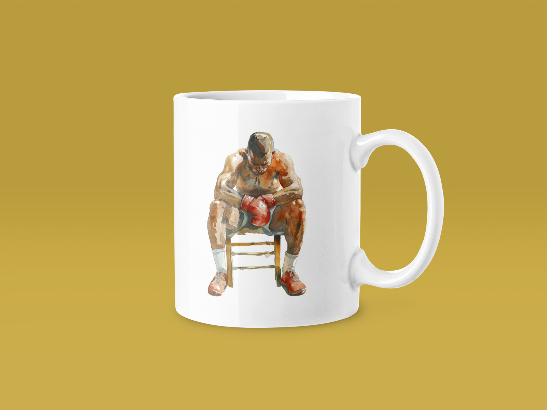 Boxer Seated Head Down Mug