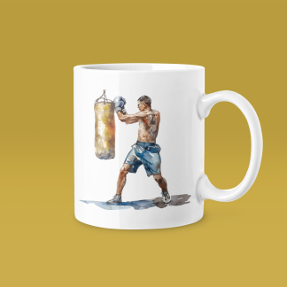 Boxer Training Yellow Bag Mug