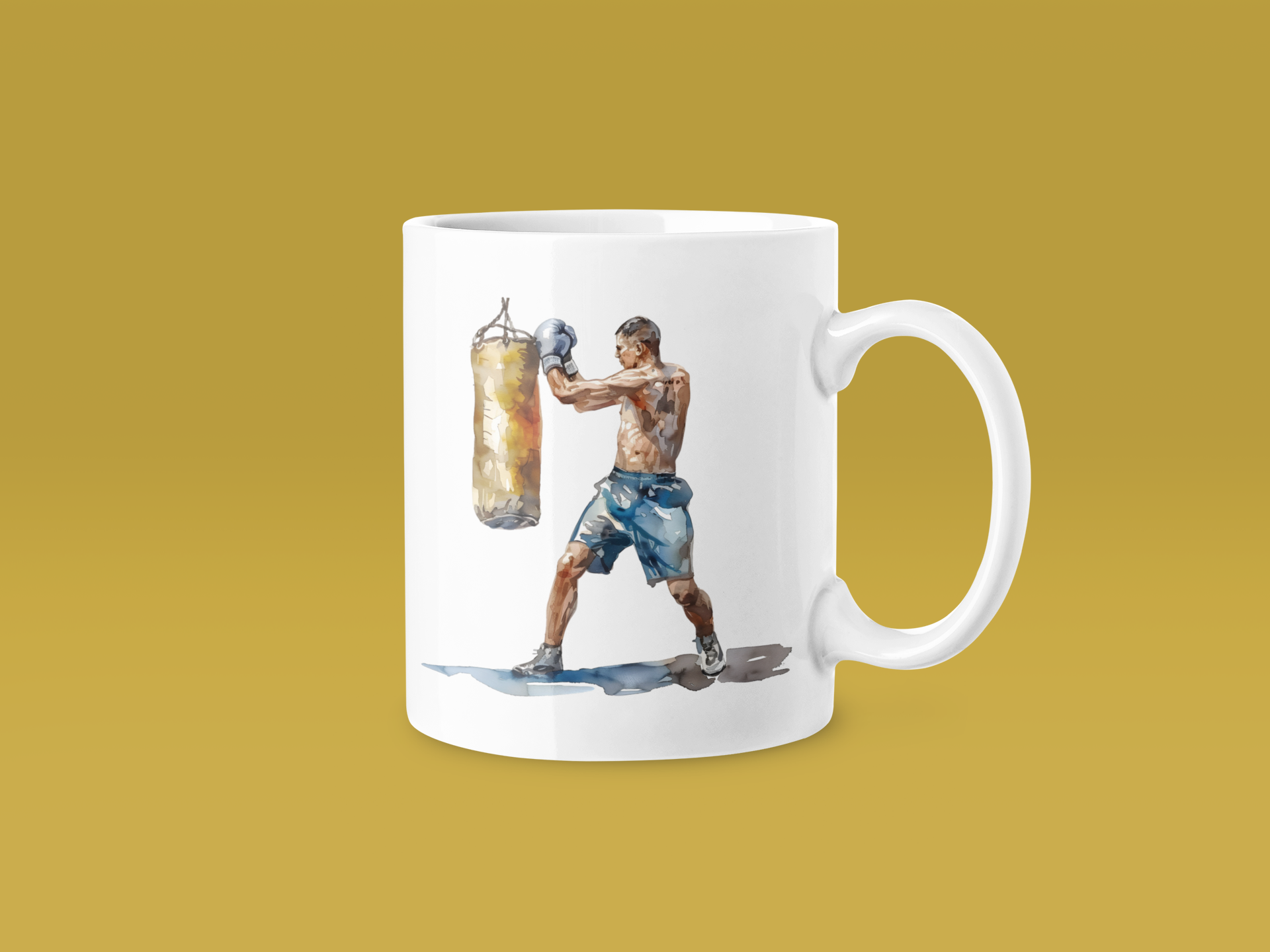 Boxer Training Yellow Bag Mug