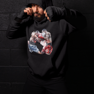 Boxers Close Combat Heads Together Boxing Hoodie - Shadowbox Design Preview