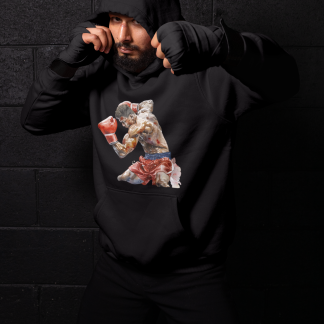 Boxers Red Blue Exchanging Punches Boxing Hoodie - Red Shadowbox Design Preview
