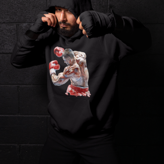 Boxers Red Blue Sparring Boxing Hoodie - Red Shadowbox Design Preview