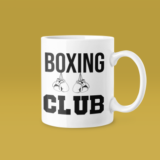 Boxing Club Varsity Hanging Gloves Mug