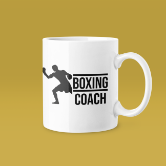 Boxing Coach Silhouette Banner Mug