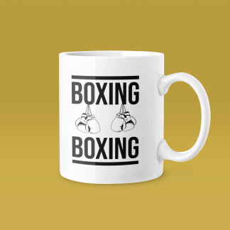 Boxing Double Text Hanging Gloves Mug