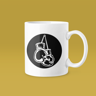 Boxing Gloves Black Circle Icon Mug