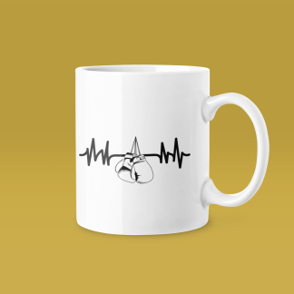 Boxing Gloves Heartbeat Line Mug
