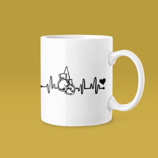 Boxing Gloves Heartbeat With Heart Mug