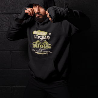 Boxing Is Temporary Motivation Hoodie - Black Shadowbox Design Preview