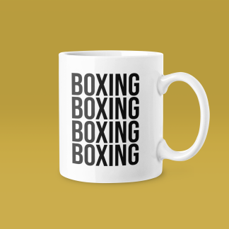 Boxing Quadruple Text Typography Mug