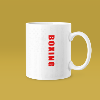Boxing Red Vertical Text Mug