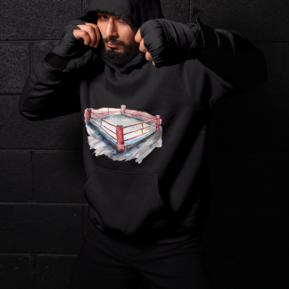 Boxing Ring Isometric View Hoodie - Shadowbox Design Preview