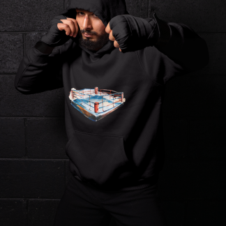 Boxing Ring Overhead View Hoodie - Shadowbox Design Preview