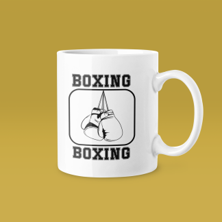 Boxing Rounded Square Frame Gloves Mug