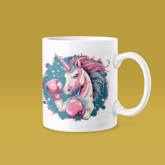 Boxing Unicorn Pink Gloves Mug
