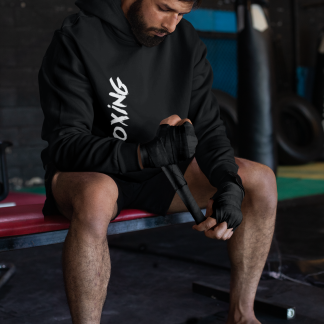 Boxing Vertical Distressed Hoodie - Product Image