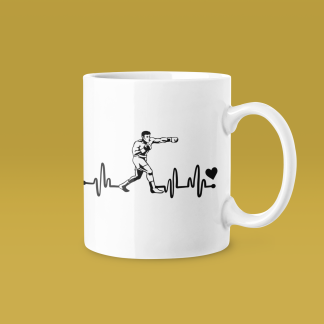 Detailed Boxer Heartbeat With Heart Mug