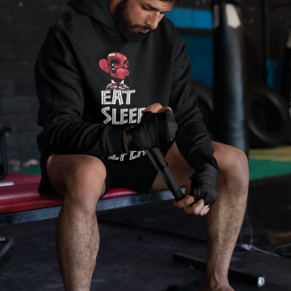 Eat Sleep Monkey Boxer Boxing Hoodie - Product Image