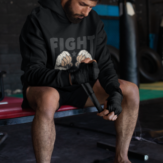 Fight White Gloves Boxing Hoodie - Product Image