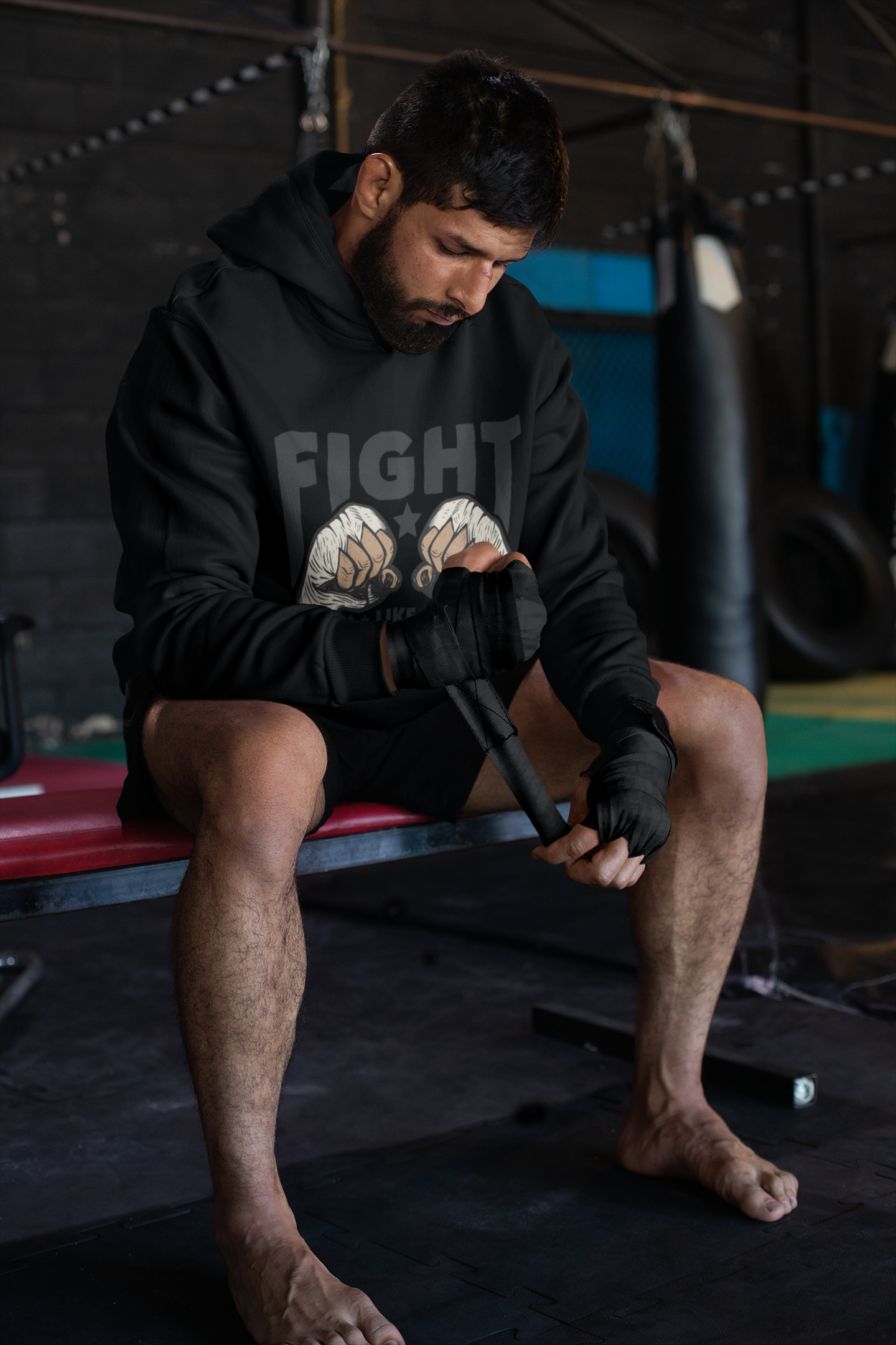 Fight White Gloves Boxing Hoodie - Product Image