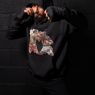 Fighters Red Blue Sparring Ring Boxing Hoodie - Red Shadowbox Design Preview