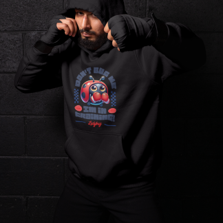 Funny Ladybug Boxing Training Hoodie - Black Shadowbox Design Preview