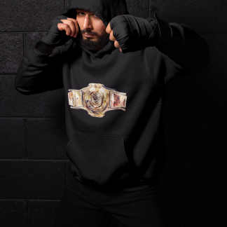 Gold Championship Belt Boxing Hoodie - Shadowbox Design Preview