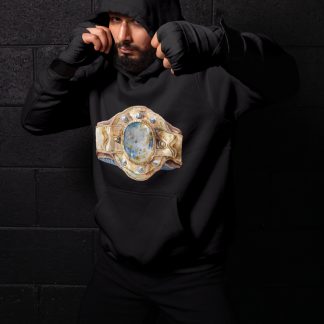 Gold Championship Belt Centre Jewel Boxing Hoodie - Shadowbox Design Preview