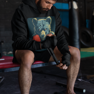 Grizzly Bear Boxer Boxing Hoodie - Product Image