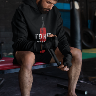 I'd Hit Punching Bag Script Boxing Hoodie - Product Image