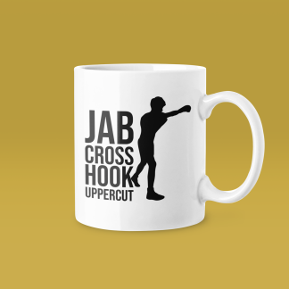 Jab Cross Hook Uppercut Boxer Silhouette Mug