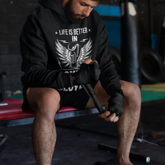 Life Is Better In Gloves Boxing Hoodie - Product Image