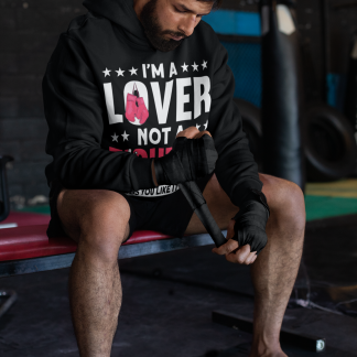 Lover Not Fighter Pink Boxing Hoodie - Product Image