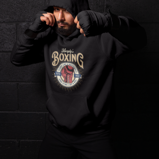 Murphys Boxing Sports Hoodie - Black Shadowbox Design Preview