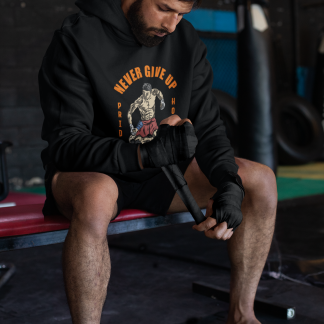Never Give Up Boxer Boxing Hoodie - Product Image