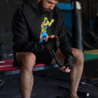 Rainbow Splatter Boxer Boxing Hoodie - Product Image
