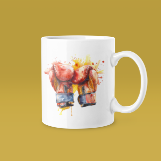 Red Gloves Yellow Splash Mug