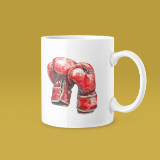 Red Gold Gloves Touching Mug
