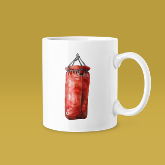 Red Heavy Bag Side View Mug