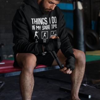 Things I Do In My Spare Time Boxing Hoodie - Product Image